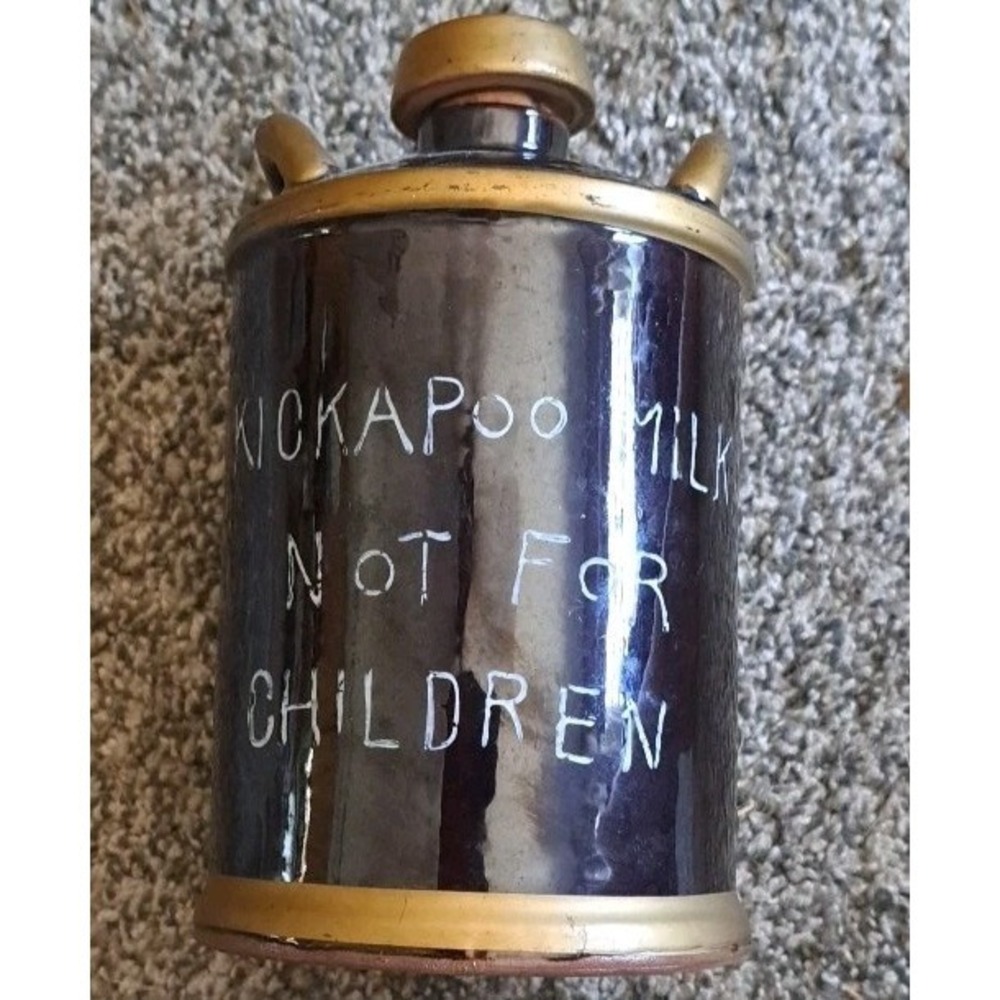 Vtg "Kickapoo Milk" Whisky Container